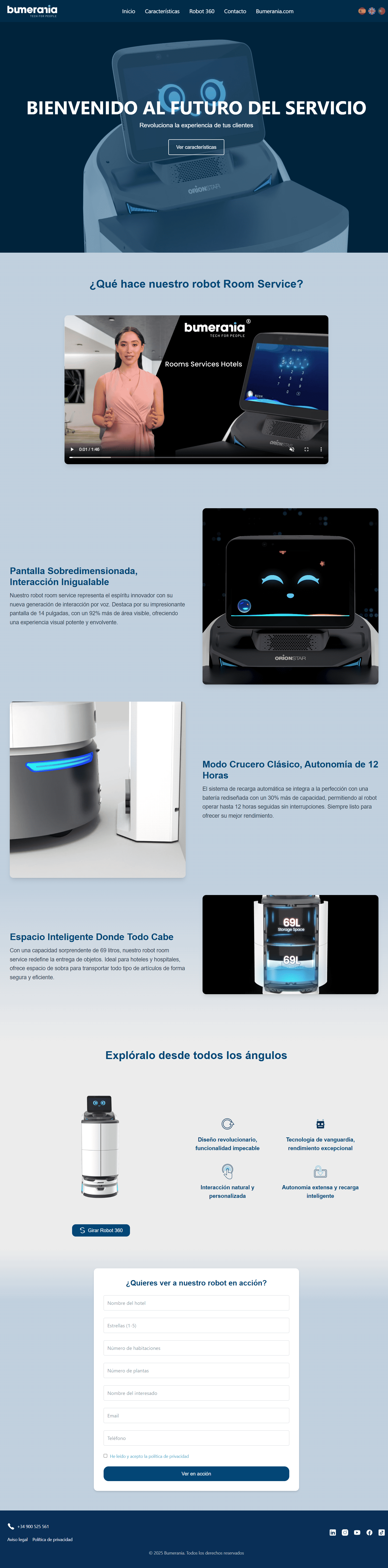 Captura de Landing Page Interactiva Bumerania